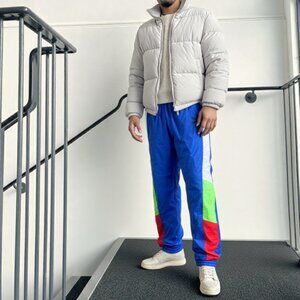 Vintage Puma Colorblock Track Pants – Blue, White, Green & Red